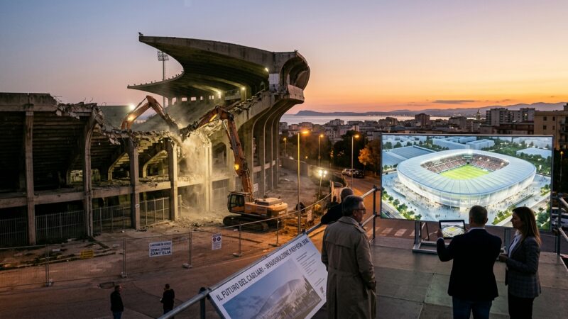 Nuovo stadio cagliari: demolizione sant’elia entro fine anno e inaugurazione prevista per il 2030